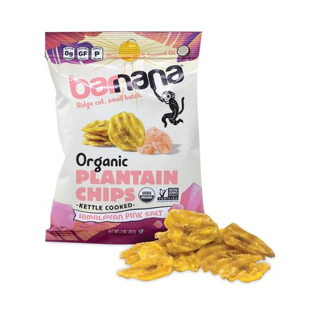 BARNANA Himalayan Pink Sea Salt Plantain Chips, 2 oz Bags, 12PK 810050883788